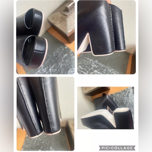 BALENCIAGA PARIS LEATHER PLATFORM WEDGES MULES BOOTIES BLACK SIZE 40/ US 9.5 - Picture 11 of 12